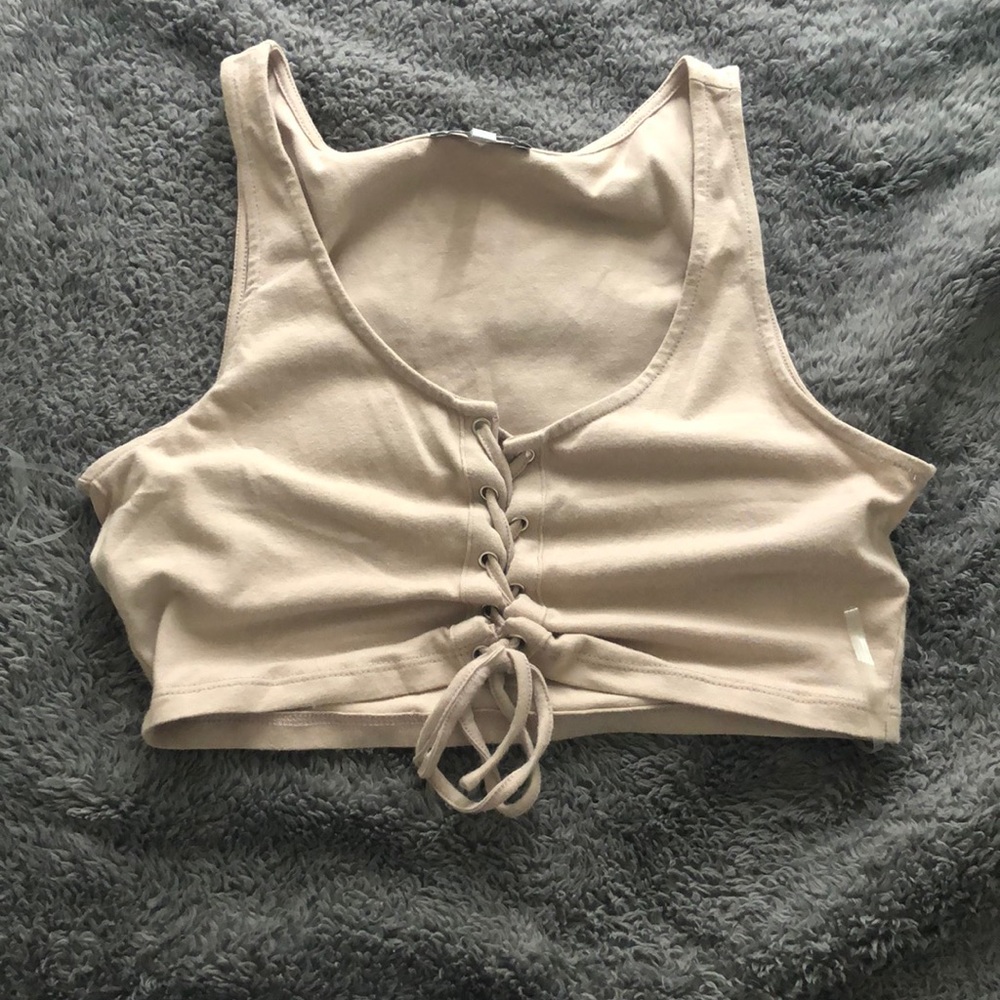 Lace up crop top